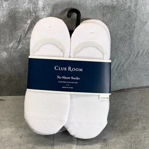 Club Room Men's White Solid 12-Pack No Show Socks SZ 10-13